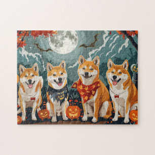 Puzzle Shiba Inu Halloween Épouvantable