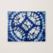 Puzzle Shibori Tie Dye South Seas Indigo Batik (Horizontal)