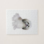 Puzzle Shih Tzu - Blanc avec gris-brun (Horizontal)