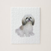 Puzzle Shih Tzu - Blanc avec gris-tan (Vertical)