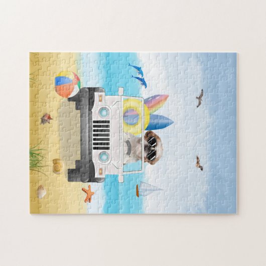 Puzzle shih tzu Chien Conduite sur la plage (Horizontal)