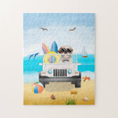 Puzzle shih tzu Chien Conduite sur la plage (Vertical)