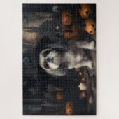 Puzzle Shih Tzu Citrouilles Halloween effrayant (Vertical)