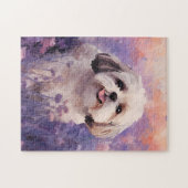 Puzzle Shih Tzu dans le champ Lavender (Horizontal)