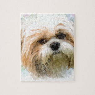 Puzzle Shih Tzu Dog Eau Couleur Art Peinture