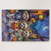 Puzzle Shih Tzu Dogs Trick-or-Treating Halloween Costumes (Horizontal)