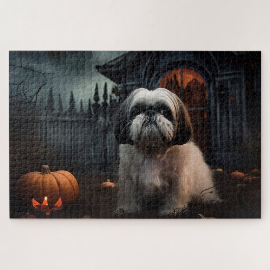 Puzzle Shih Tzu Halloween Épouvantable (Horizontal)