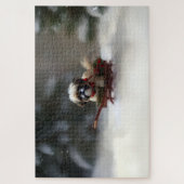 Puzzle Shih Tzu hiver neige de Noël (Vertical)