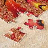 Puzzle Shiny Orange and Yellow Spiral Fractal Abstract (Côté)