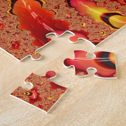 Puzzle Shiny Orange and Yellow Spiral Fractal Abstract (Côté)