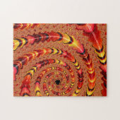 Puzzle Shiny Orange and Yellow Spiral Fractal Abstract (Horizontal)