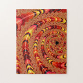 Puzzle Shiny Orange and Yellow Spiral Fractal Abstract (Vertical)