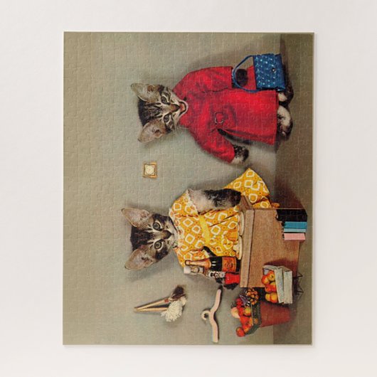 Puzzle shopping tabby kitten et caisson tabby kitten (Vertical)