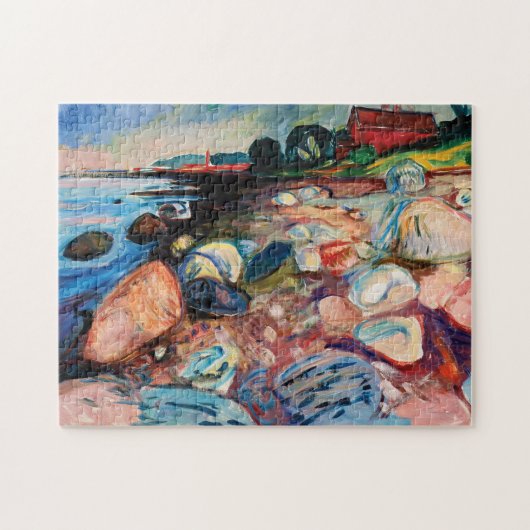 Puzzle Shore avec Red House par Edvard Munch (Horizontal)