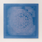 Puzzle Shri Yantra Mandala : Bleu (Horizontal)