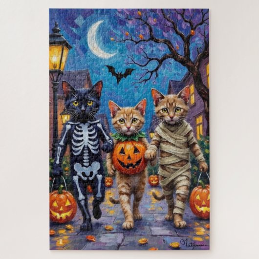 Puzzle Siamese Cats Trick-or-Treating Halloween Costumes (Vertical)