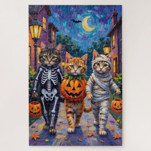 Puzzle Siberian Cats Trick-or-Treating Halloween Costumes (Vertical)