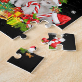 Puzzle Siberian husky christmas tree lights dog (Côté)