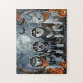 Puzzle Siberian Husky Halloween Épouvantable (Vertical)