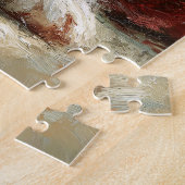 Puzzle Siberian Husky Puppy Christmas Painting (Côté)