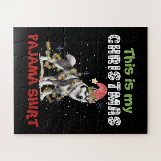 Puzzle Siberian Husky This Is My Christmas Pajama Xmas (Horizontal)