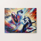 Puzzle Sibérie Husky Acrylique | Coloré | Vibrant (Horizontal)