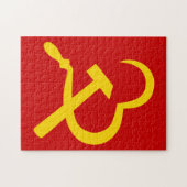 Puzzle Sickle And Hammer, Heart, Love, Communism (Horizontal)