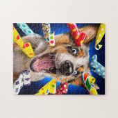 Puzzle Sifflets de fête pour chien heureux (Horizontal)