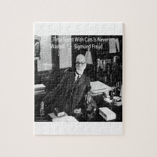 Puzzle Sigmund Freud Dans Son Bureau & Citation de Chat D (Vertical)
