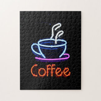 Puzzle Signe au néon de café