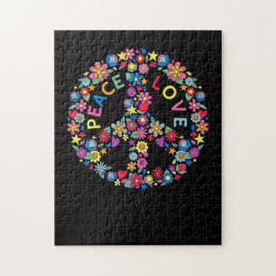 Puzzle SIGNE DE PAIX AMOUR 60s les années 70 Tie Dye Hip