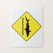 Puzzle Signe "de requins de avertissement" de jaune (Vertical)
