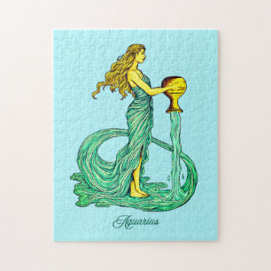 Puzzle Signe du zodiaque Verseau, Femme avec de l'eau cou