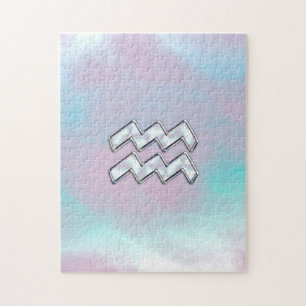 Puzzle Signe du zodiaque Verseau sur nacre de perle