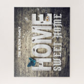 Puzzle Signe rustique "Home Sweet Home", grange foncée, (Vertical)