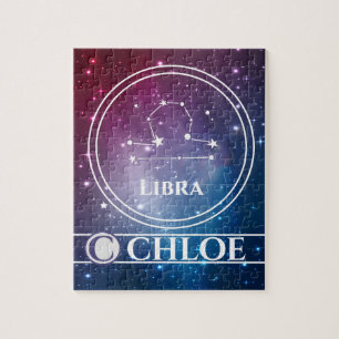 Puzzle SIGNE Zodiaque LIBRA Purple Night Sky Stars Nom