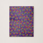 Puzzle Signes De Paix De Teinture Sur Violet (Vertical)