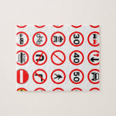 Puzzle Signes routières - Rond rouge (Horizontal)