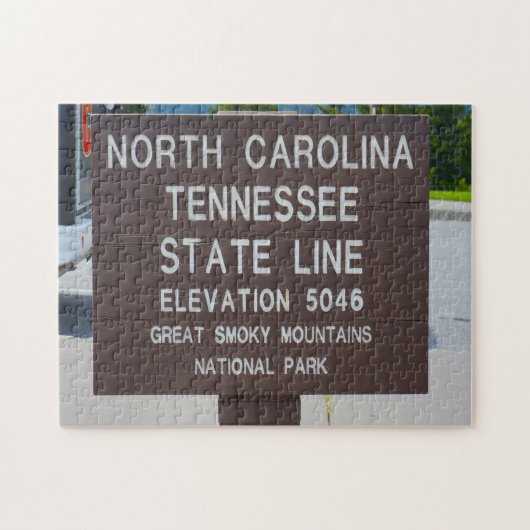 Puzzle Signpost State Line Tennessee. (Horizontal)
