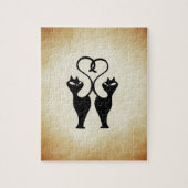 Puzzle Silhouette à deux chats (Vertical)