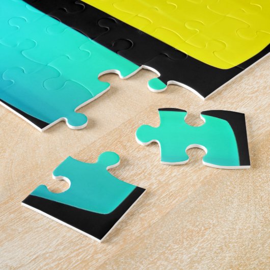 Puzzle Silhouette Abstraite avec Arrière - plan arc-en-ci (Côté)