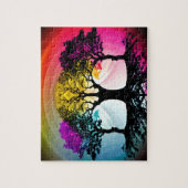 Puzzle Silhouette Art Forêt multicolore (Vertical)