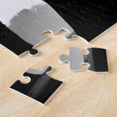 Puzzle Silhouette Couple Embrasser dans la Forêt Blanche  (Côté)