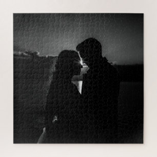 Puzzle Silhouette d'amour intemporelle en noir et blanc