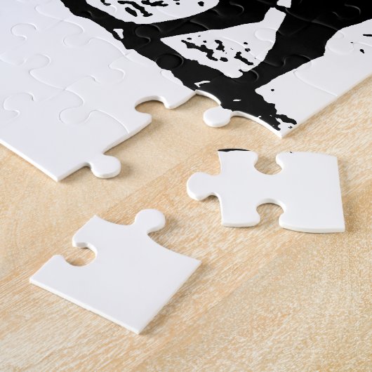 Puzzle Silhouette de buffle noir et blanc (Côté)