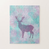 Puzzle Silhouette de cerf Simple abstrait Winter Mignonne (Vertical)