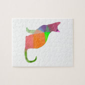 Puzzle Silhouette de chat à faible densité (Horizontal)