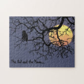 Puzzle Silhouette de lune et de couche-tard de sang (Horizontal)