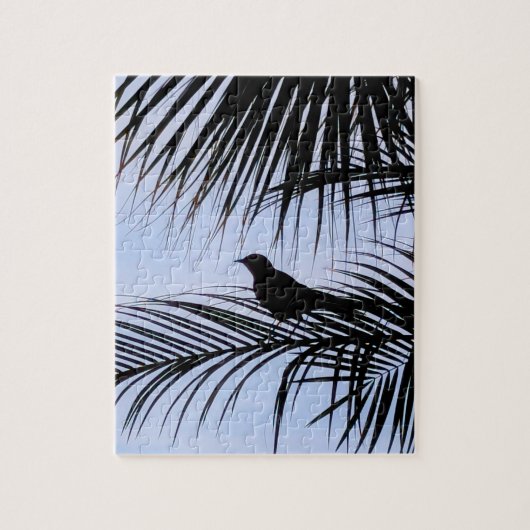 Puzzle Silhouette de palmier oiseau (Vertical)