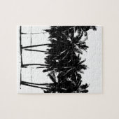 Puzzle Silhouette de palmiers blancs noirs (Horizontal)